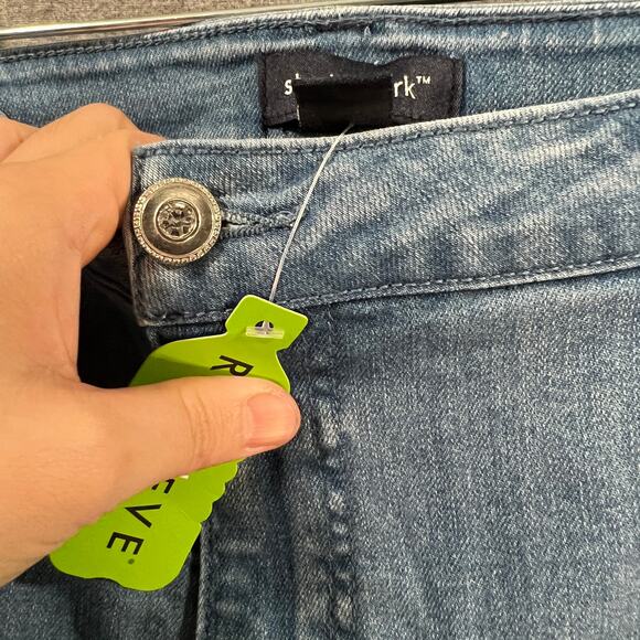 Studio Park x Jane Treacy Regular Denim Kick Flare Cropped Medium Wash, Plus 22 - Picture 9 of 11